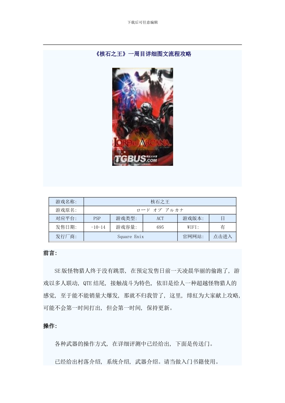 核石之王一周目详细图文流程攻略样本_第1页