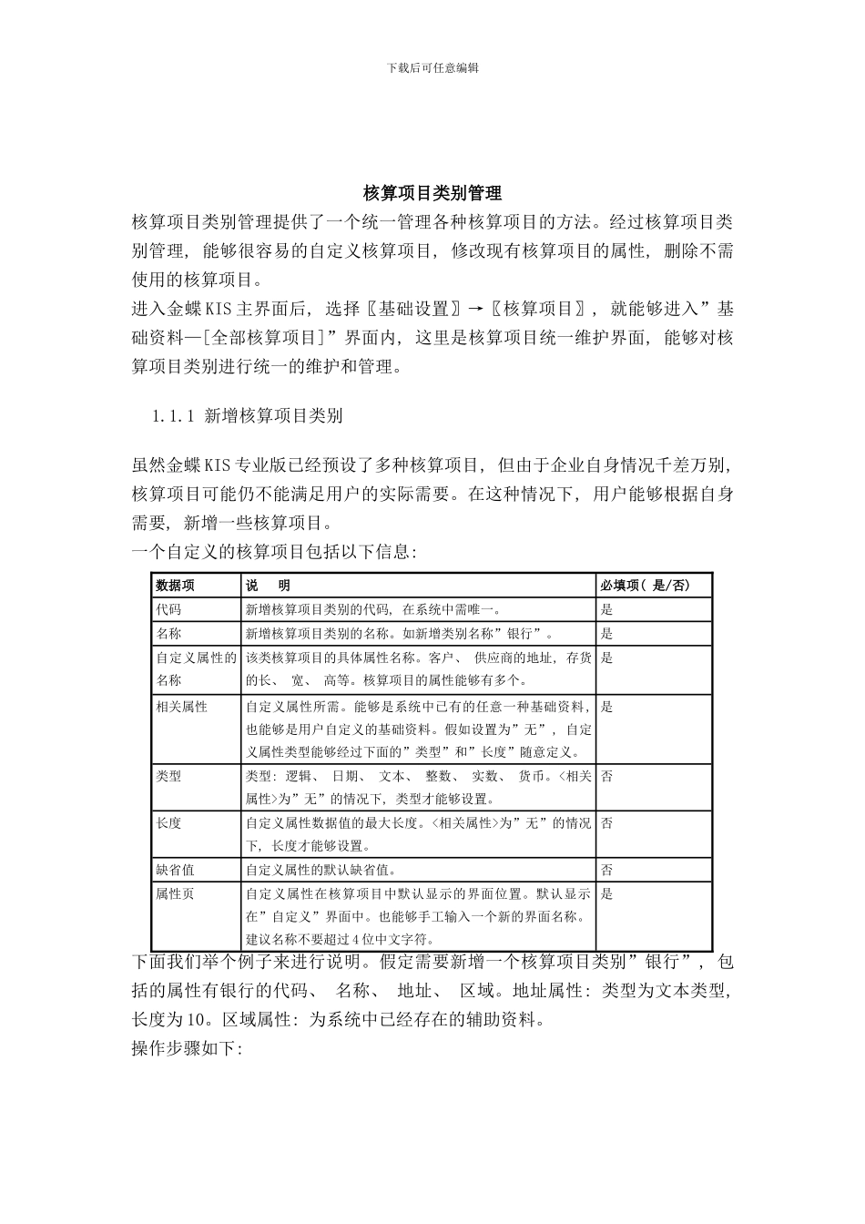 核算项目类别管理样本_第1页
