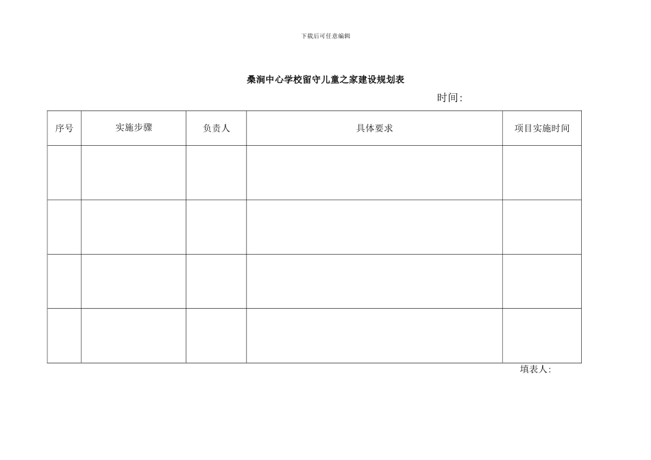 桑涧中心学校留守儿童之家项目建设相关表格及督查记录样本_第1页