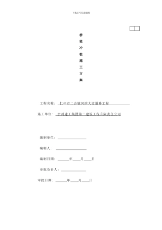 桥梁冲桩专项方案样本