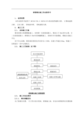 桥梁墩台施工作业指导书样本