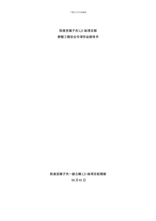 桥梁工程安全专项作业指导书样本