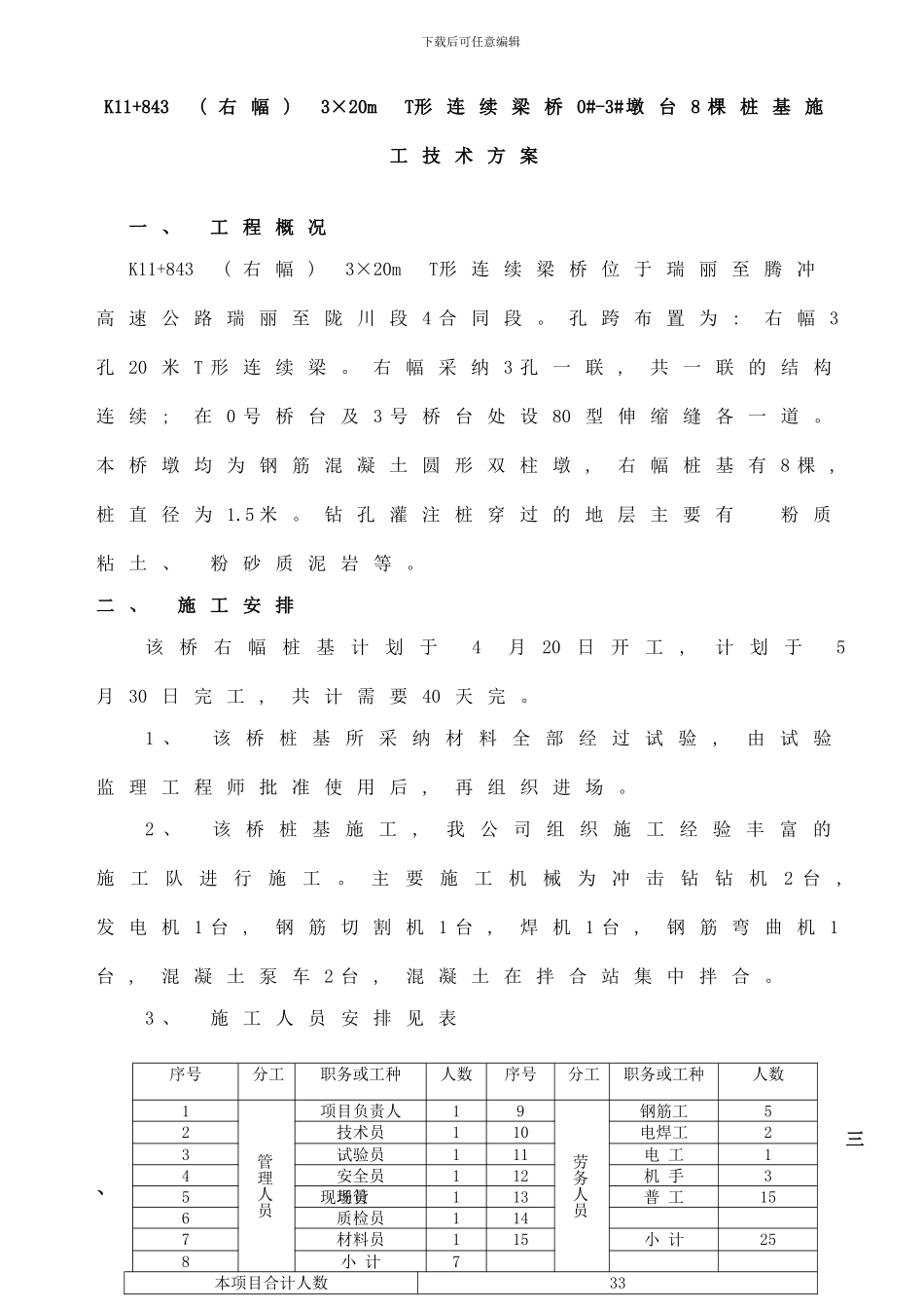 桩基施工方案钻孔样本_第1页