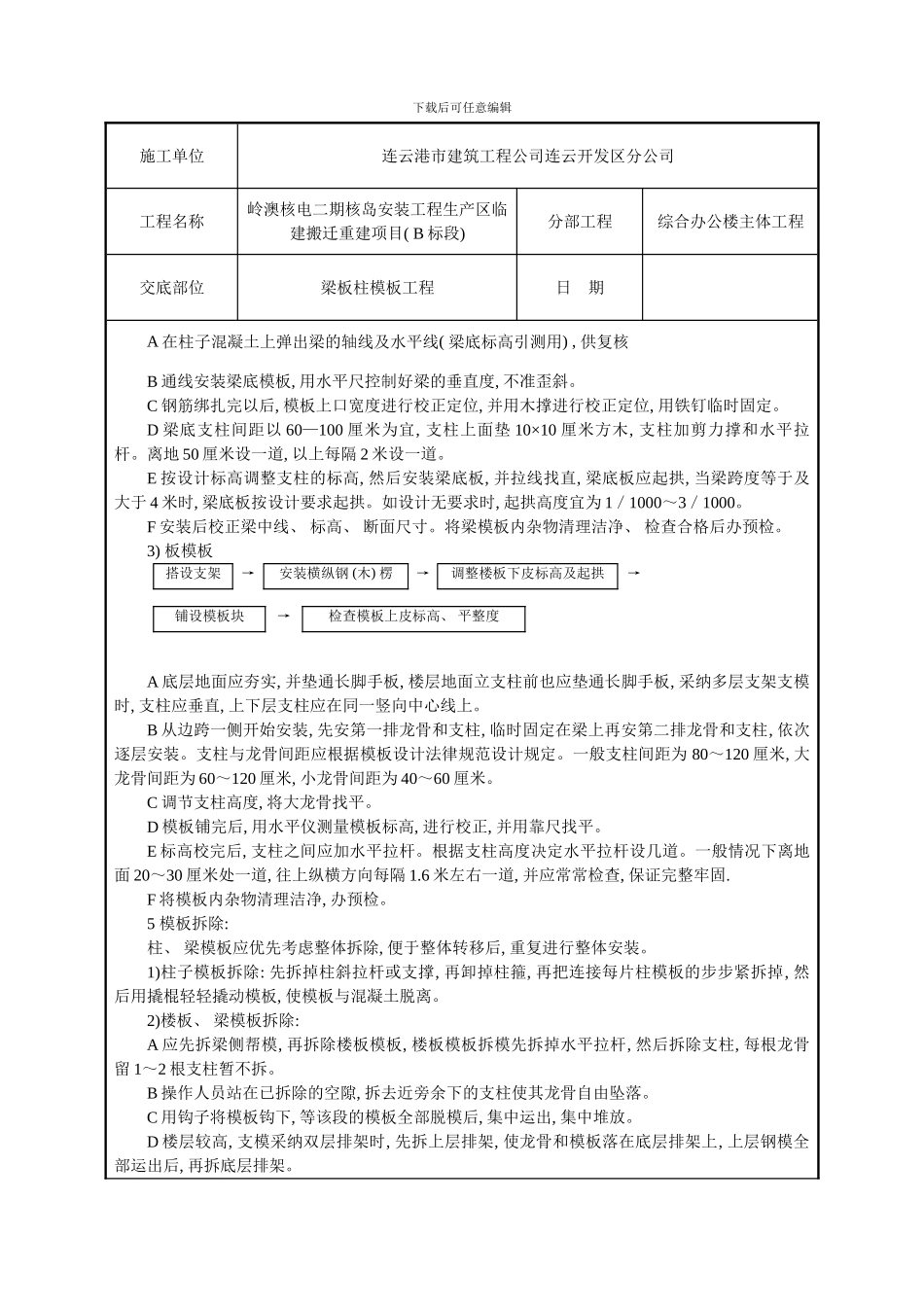 梁板柱模板技术交底样本_第2页