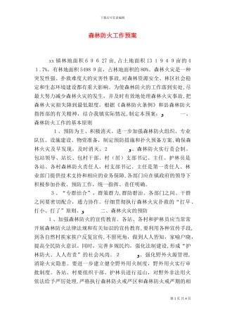 森林防火工作预案