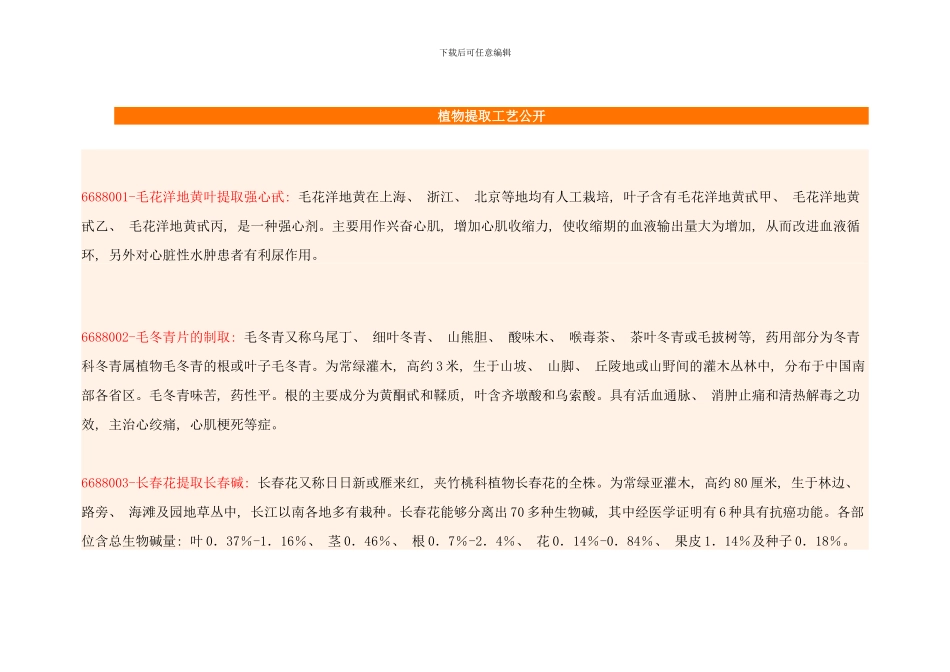 植物提取工艺公开样本_第1页