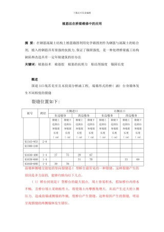 植筋法在桥梁维修技术中的应用样本