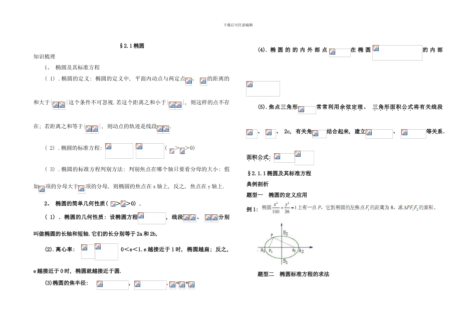 椭圆及其标准方程样本_第1页