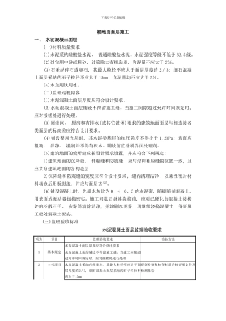 楼地面面层施工样本