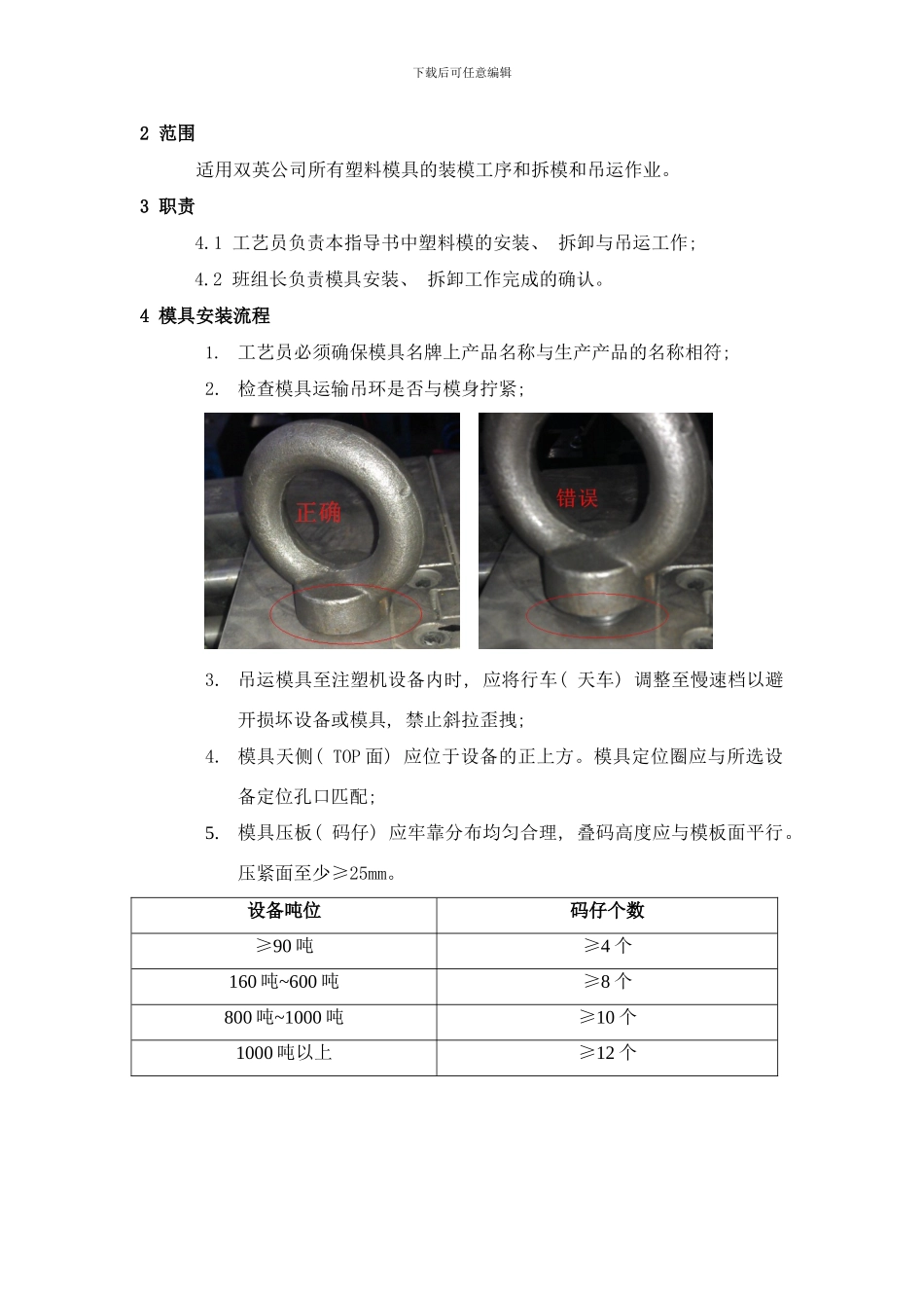 模具安装拆卸作业指导书样本_第2页