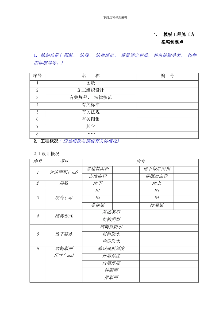 模板方案编制要点样本_第1页