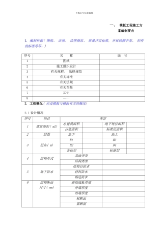 模板方案编制要点样本