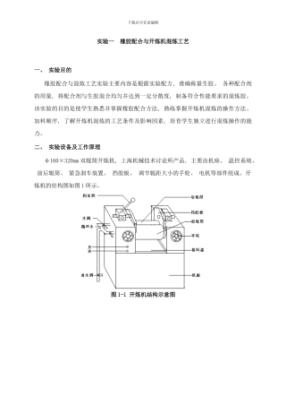 橡胶配合与开炼机混炼工艺样本