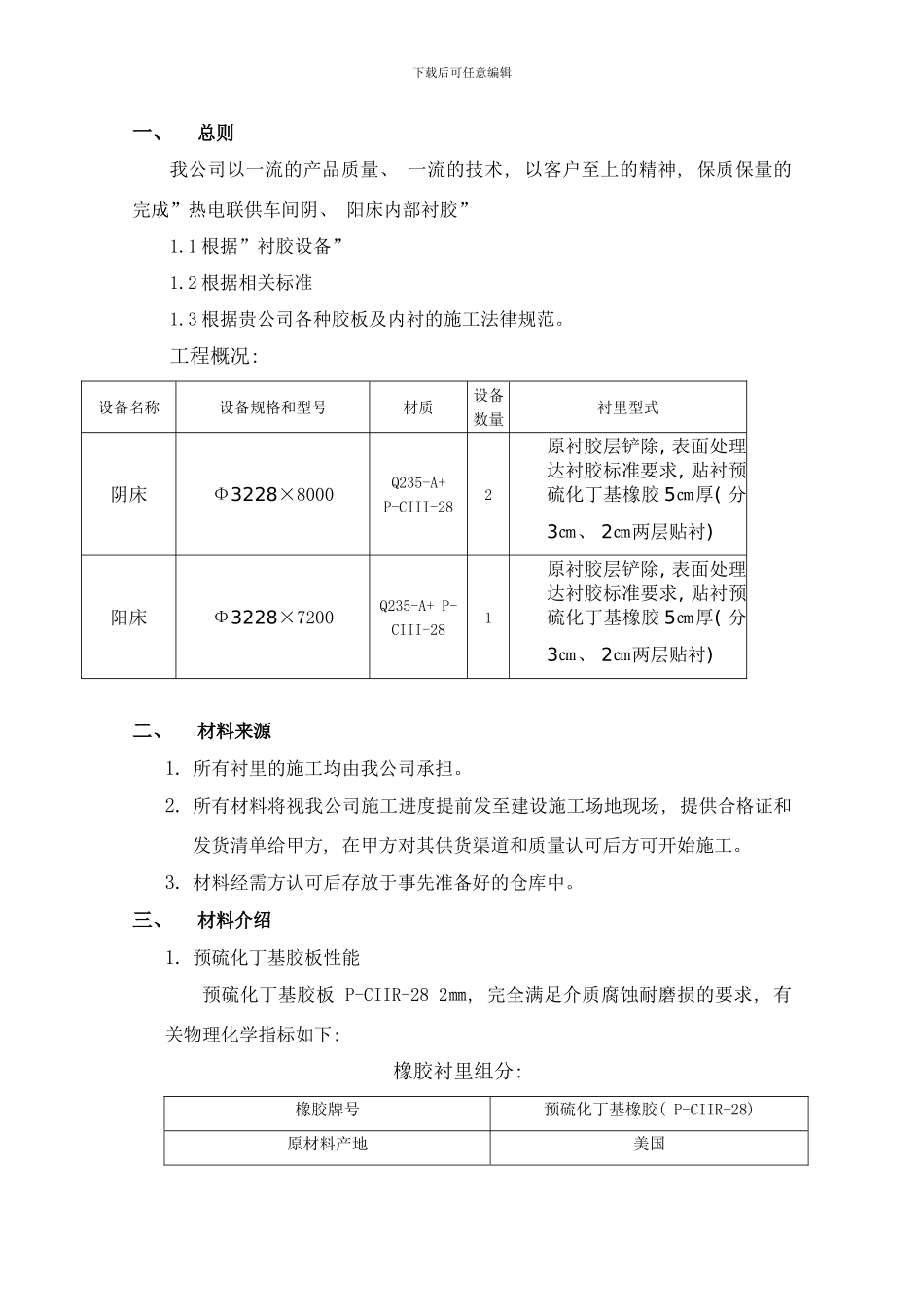橡胶衬里施工技术方案样本_第2页