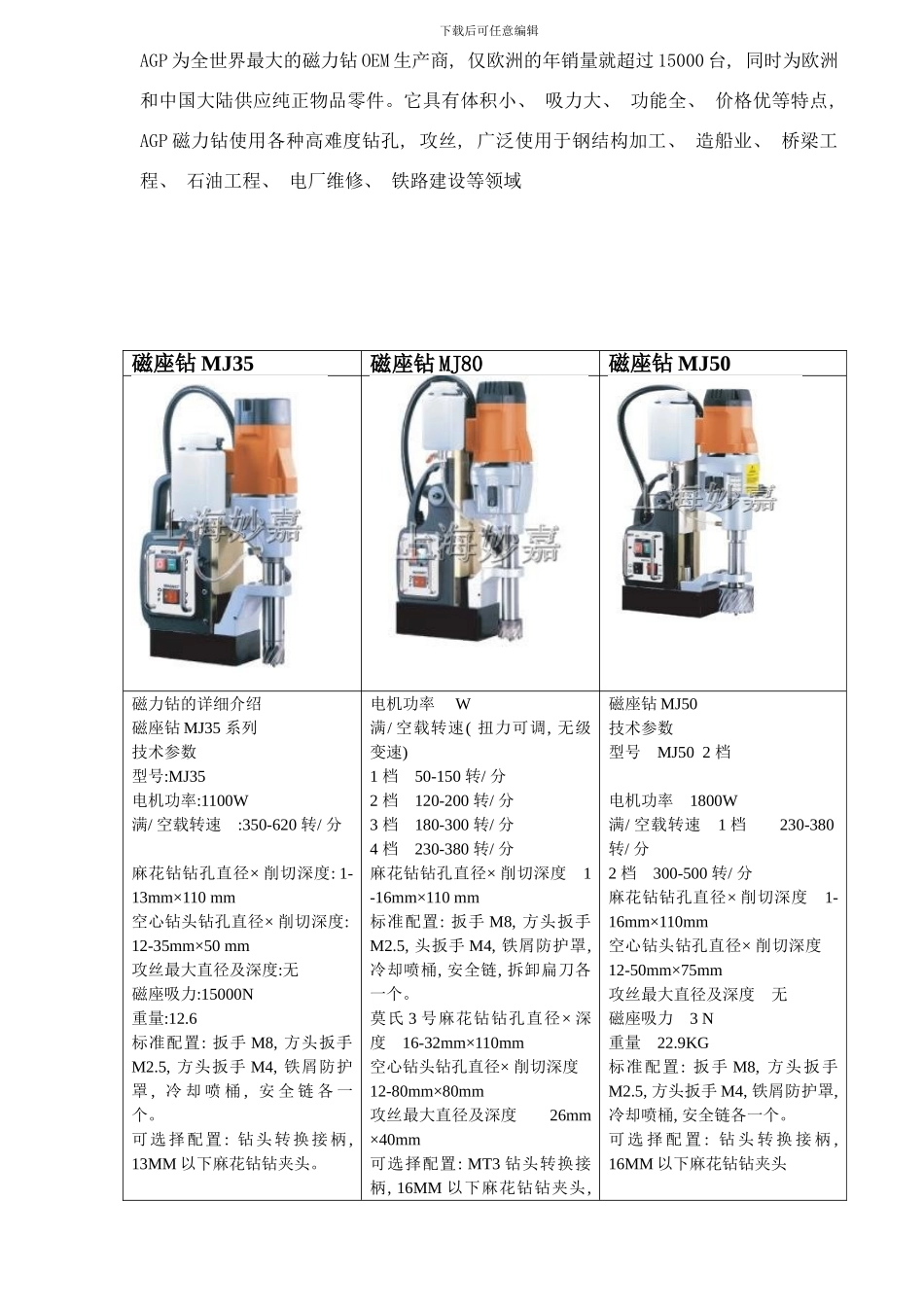 欧洲Magbroach磁力钻磁座钻技术参考资料大聚集样本_第3页
