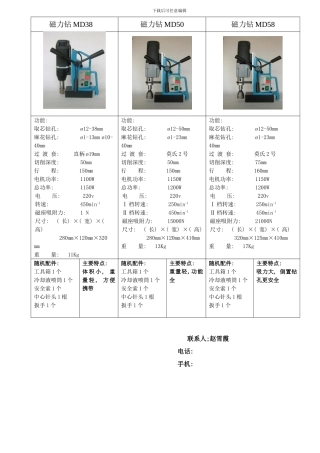 欧洲Magbroach磁力钻磁座钻技术参考资料大聚集样本