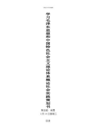 毛概实践策划模板