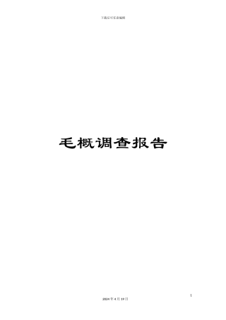 毛概调查报告
