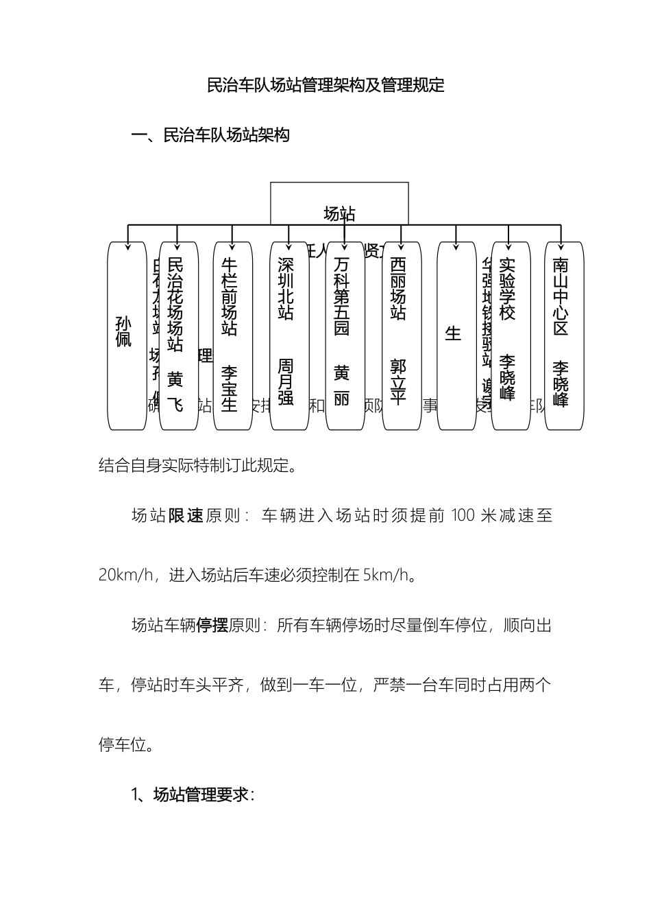 民治车队场站管理架构及管理规定_第2页