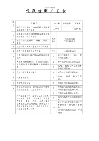 气瓶检验工艺卡模板