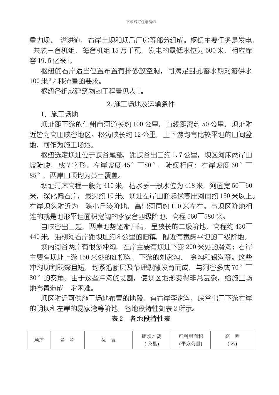水利工程施工课程设计模板_第2页
