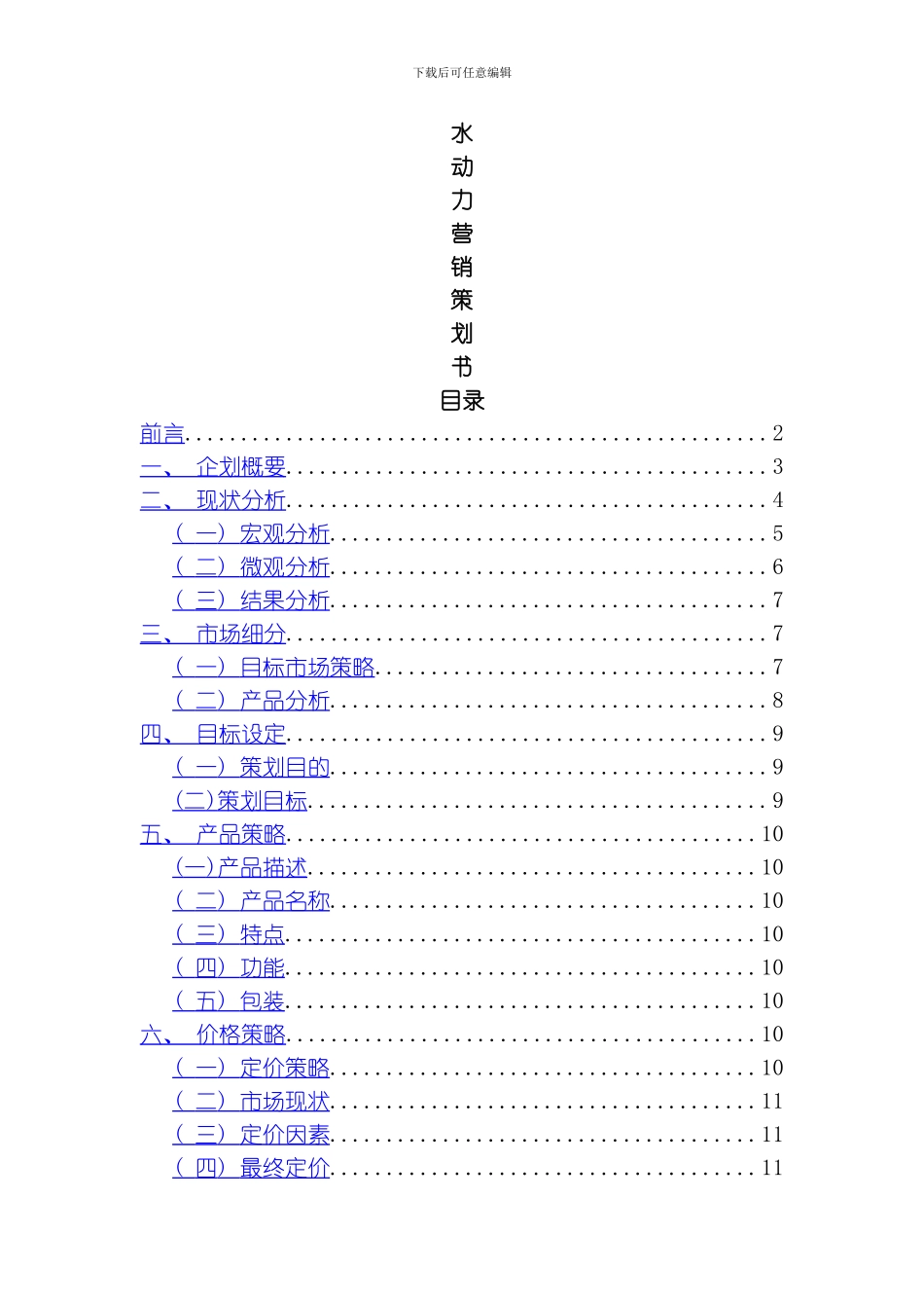 水动力运动型饮料策划书模板_第1页