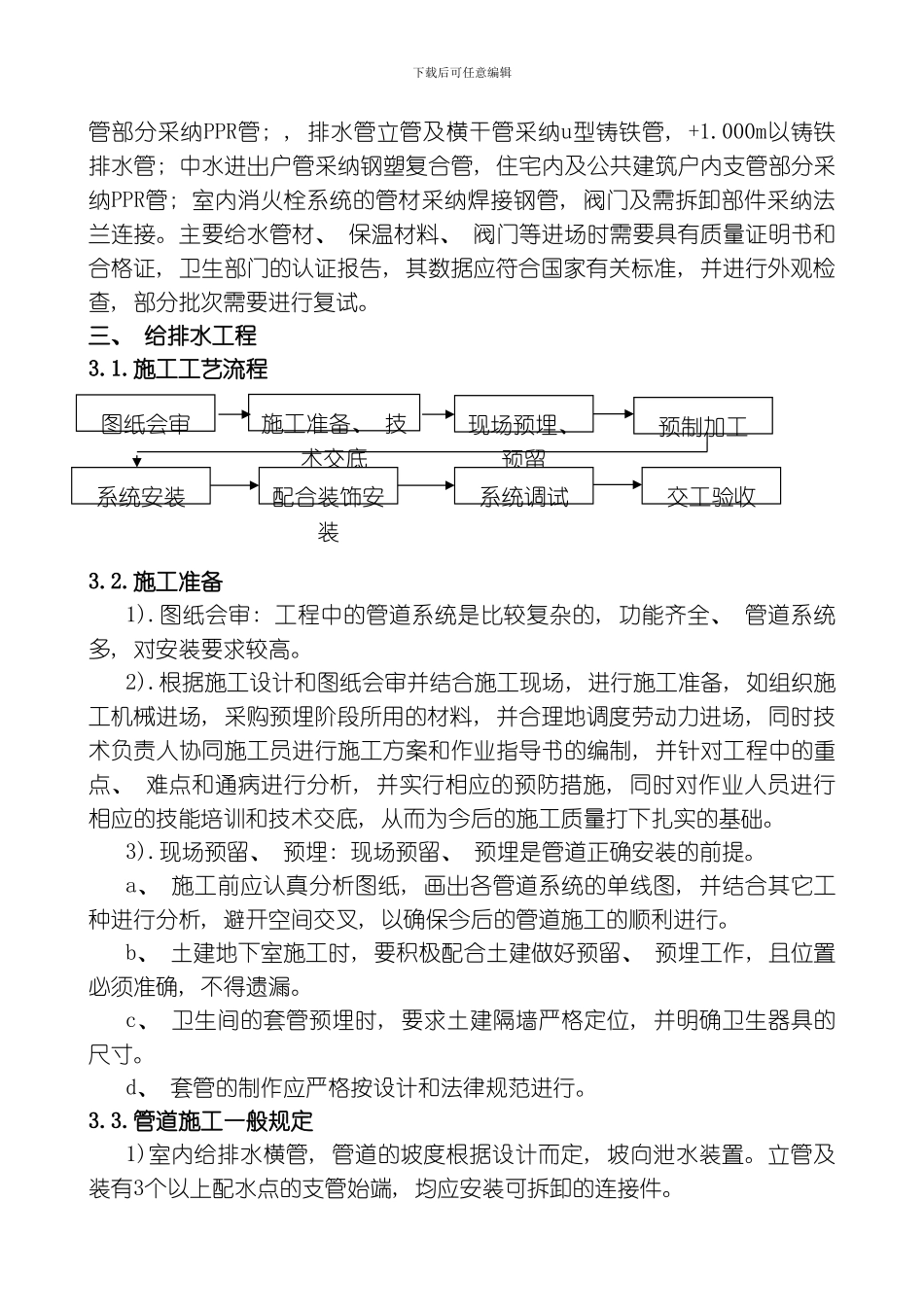 水暖施工方案模板_第3页