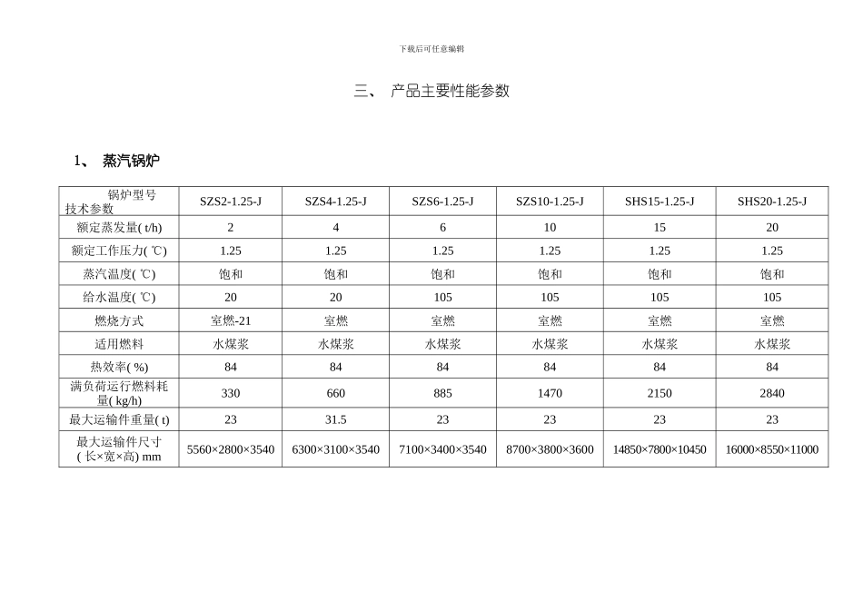 水煤浆雾化燃烧锅炉方案二模板_第3页