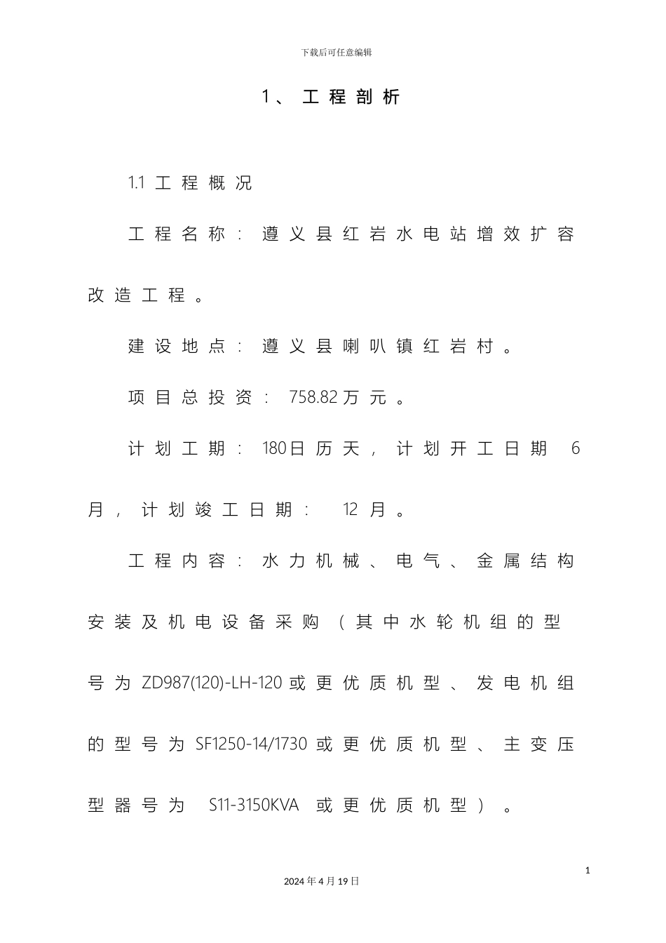水电站增效扩容改造工程施工组织设计模板_第3页