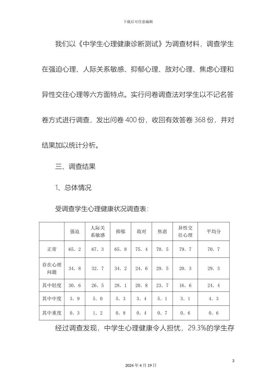 永寿中学心理健康调研报告样本_第3页