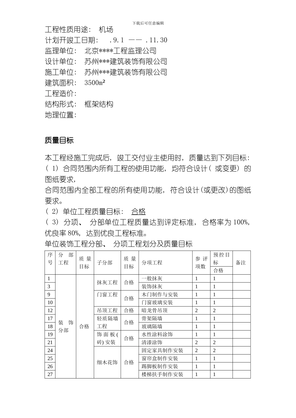 江苏某机场侯机大楼装饰工程施工组织设计方案模板_第3页