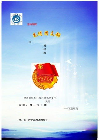 池州学院级电子商务团支部优秀申请材料模板