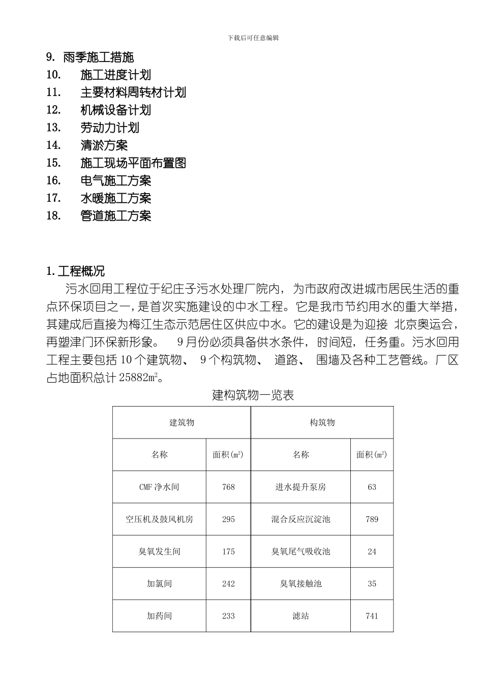 污水回用工程施工组织设计方案模板_第2页