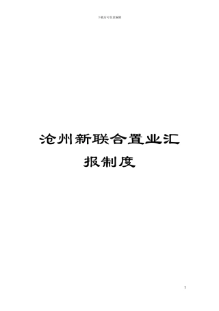 沧州新联合置业汇报制度模板
