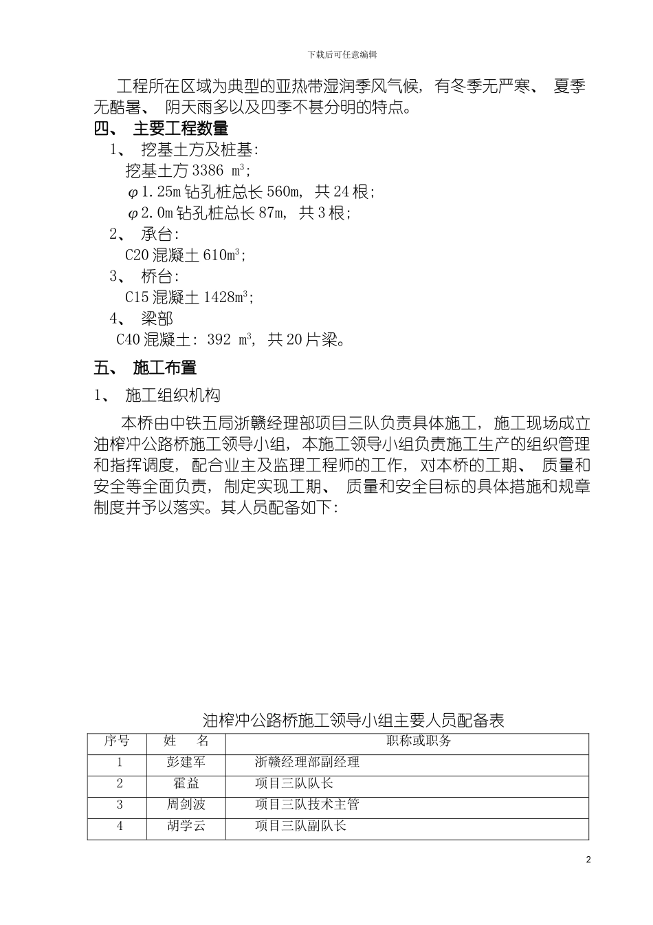 油榨冲公路立交桥实施性施工组织设计模板_第3页