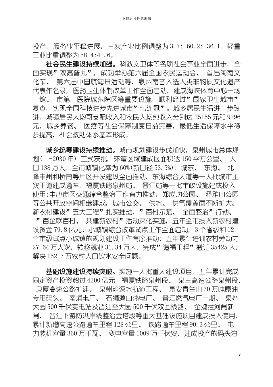 泉州十二五发展规划模板_第3页