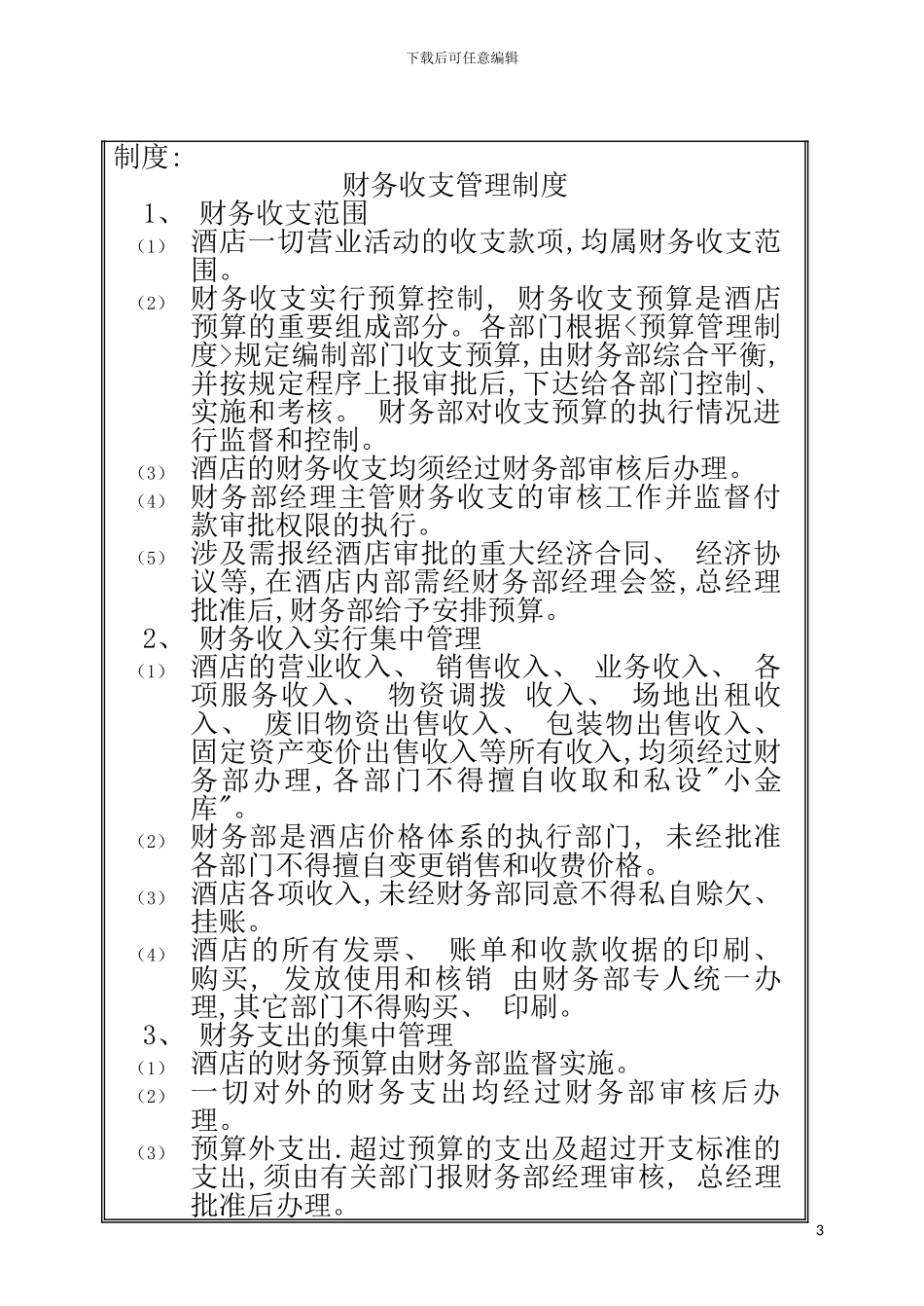 泉州湖心大酒店规章制度模板_第3页