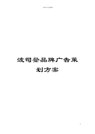 波司登品牌广告策划方案模板