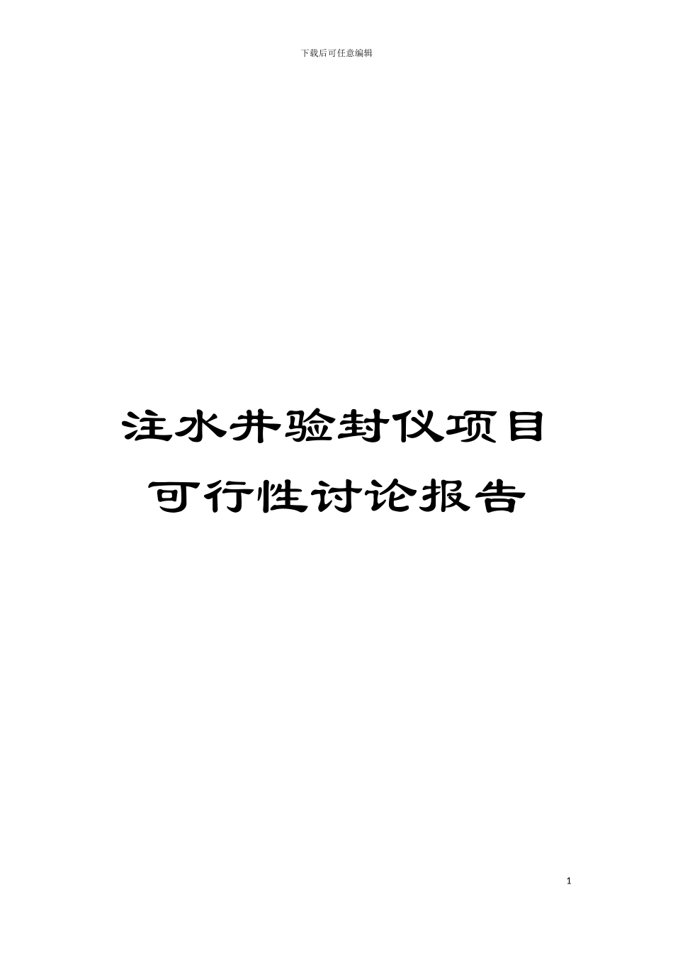 注水井验封仪项目可行性研究报告模板_第1页