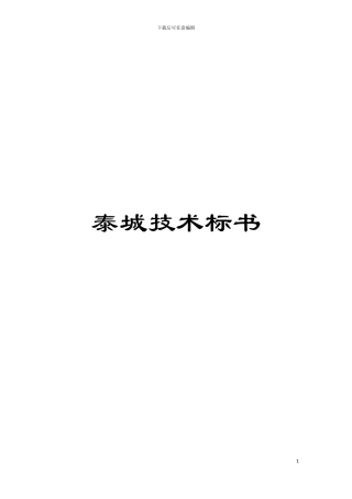 泰城技术标书模板