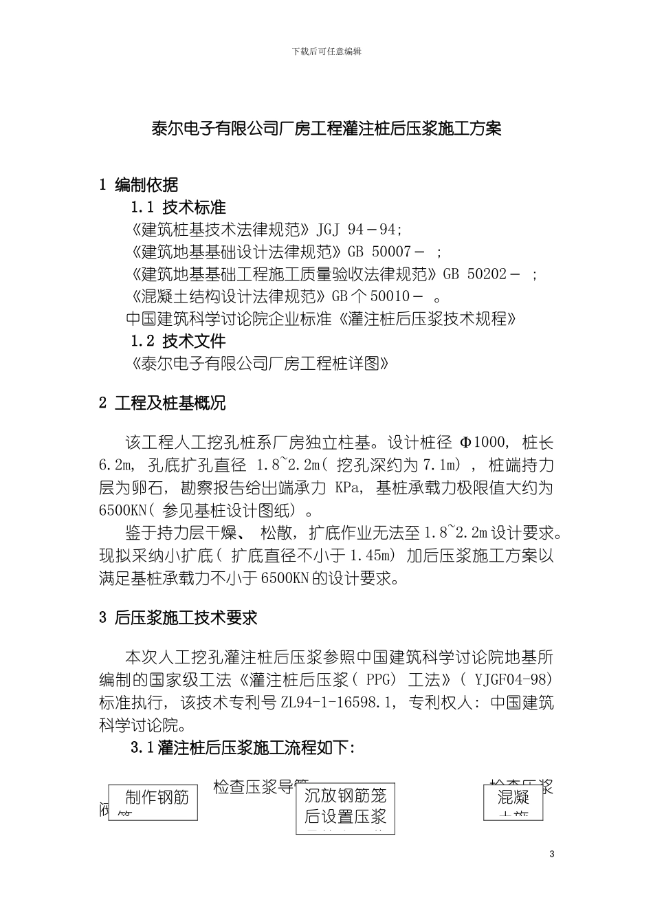 泰尔电子打桩工程后压浆施工组织模板_第3页