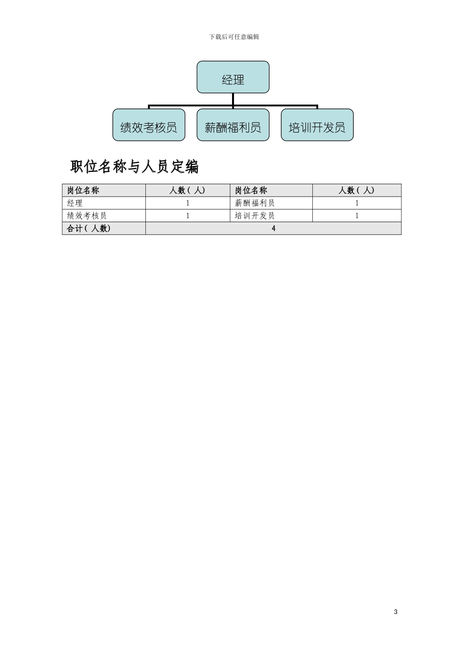 泰山生力源集团股份有限公司人力资源部组织说明书模板_第3页
