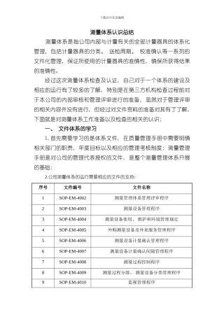 测量体系认识样本