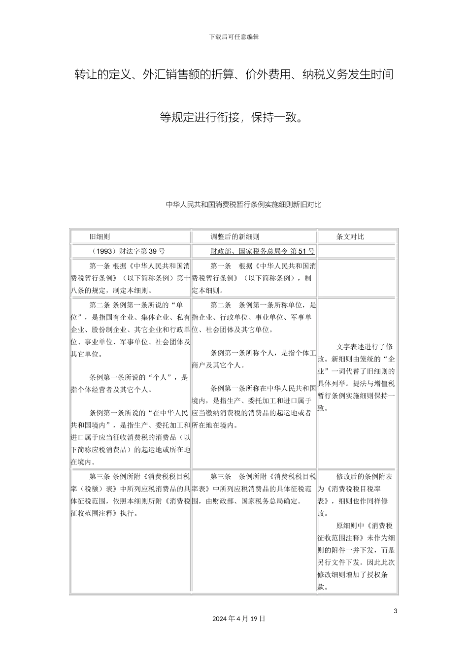 消费税实施细则条文对比解析_第3页