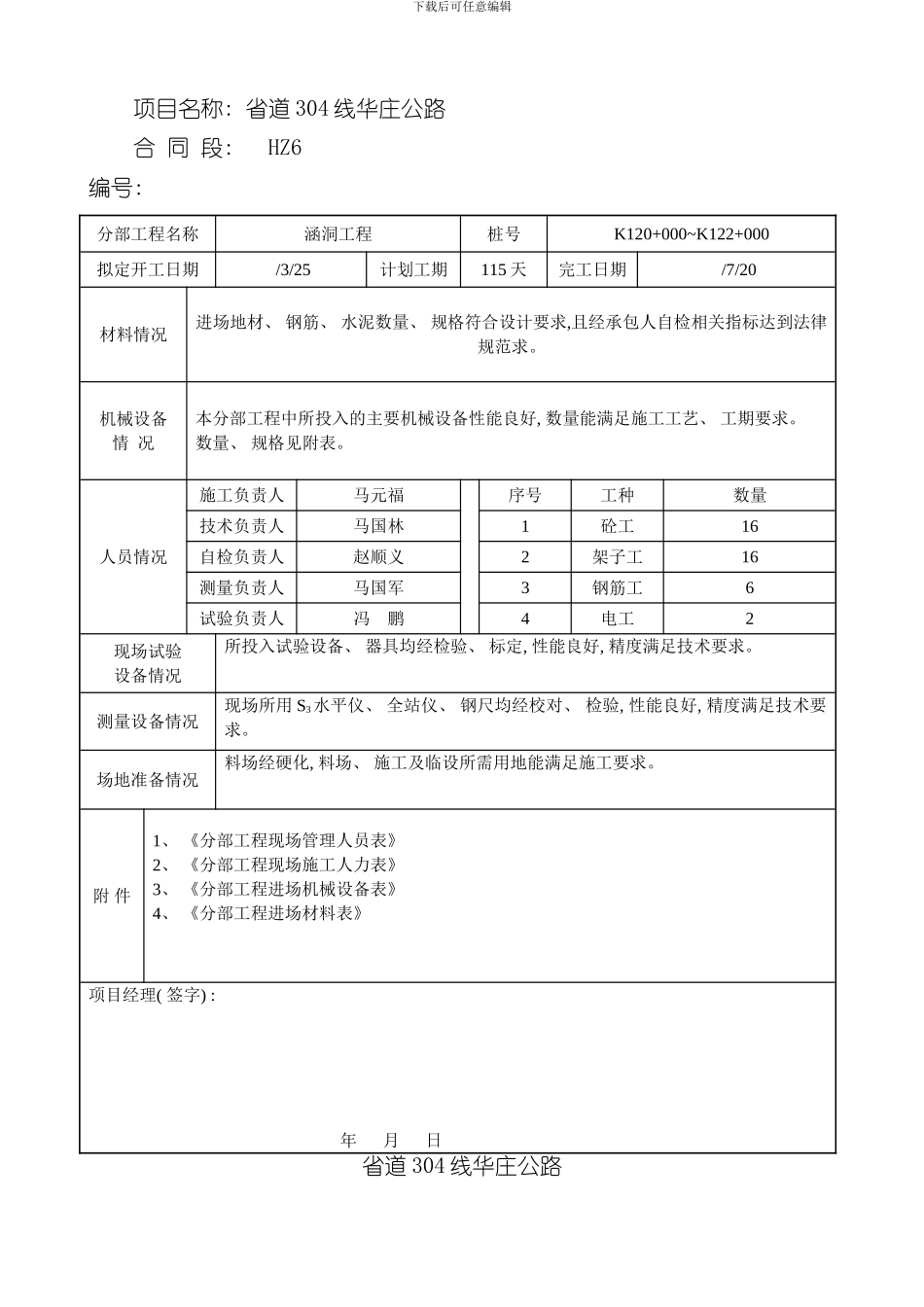 涵洞分部开工报告样本_第2页