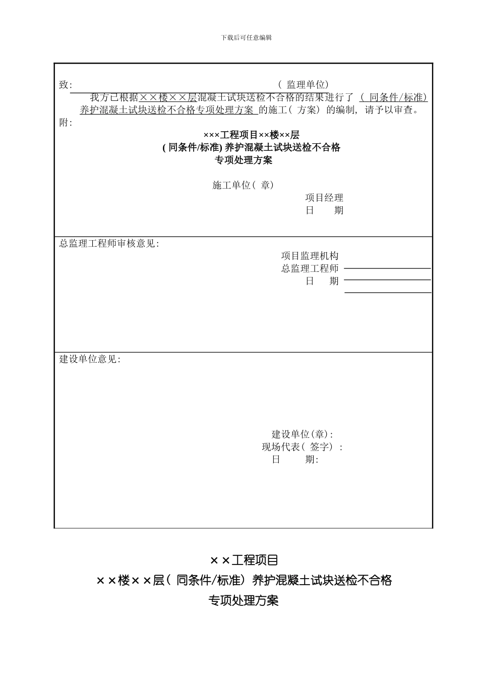 混凝土试块送检不合格专项处理方案样本_第2页