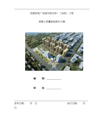 混凝土质量缺陷修补方案完整版样本