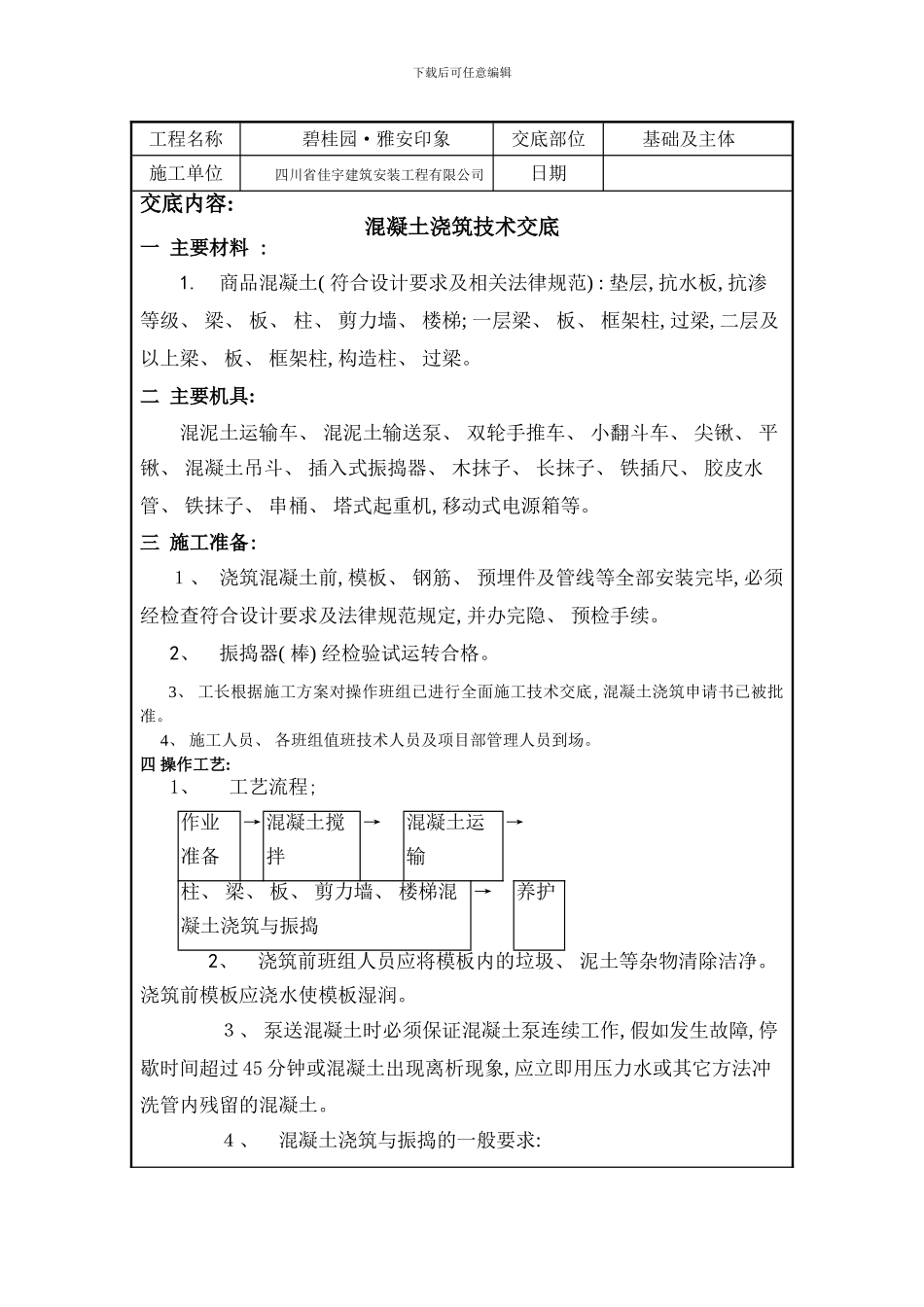 混泥土班组技术交底自样本_第1页