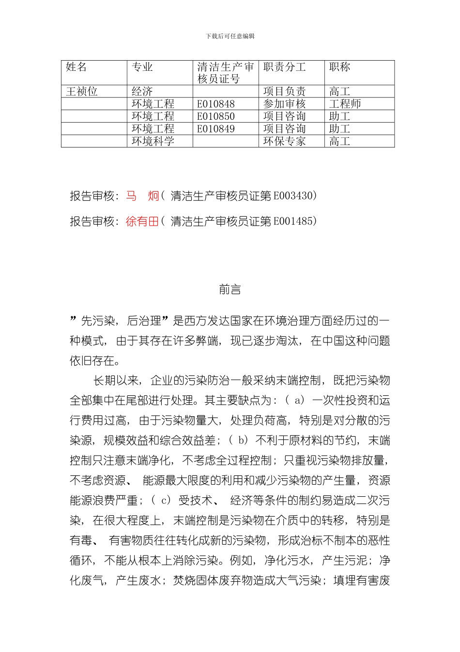 清洁生产审核报告样本样本_第2页