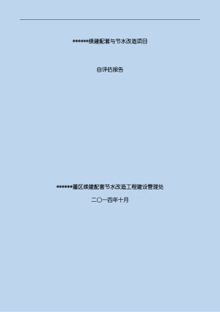 灌区自评估报告样本